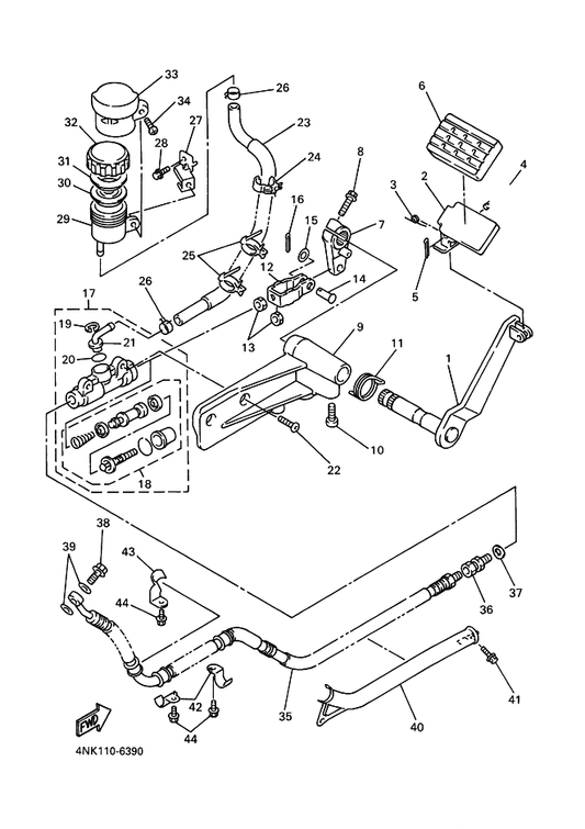 Yamaha 4NK-27222-00 Joint — shown on the リヤマスタシリンダ parts diagram