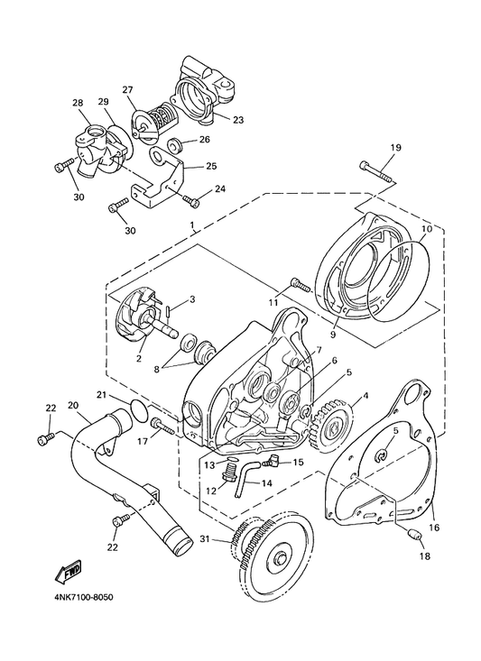 Yamaha 93211-16591 . O-Ring — shown on the Water Pump parts diagram