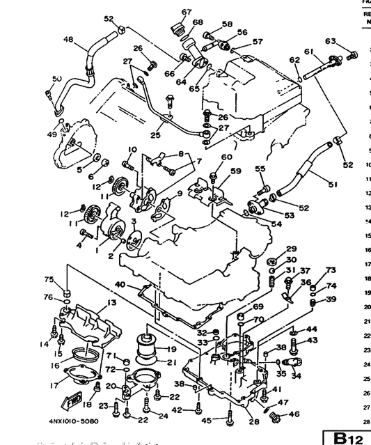 Yamaha 93210-07438 O-Ring — shown on the Oil Pump parts diagram