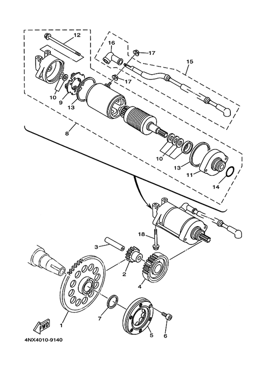 Yamaha 3AJ-81826-00 . Bolt — shown on the Starter Clutch parts diagram