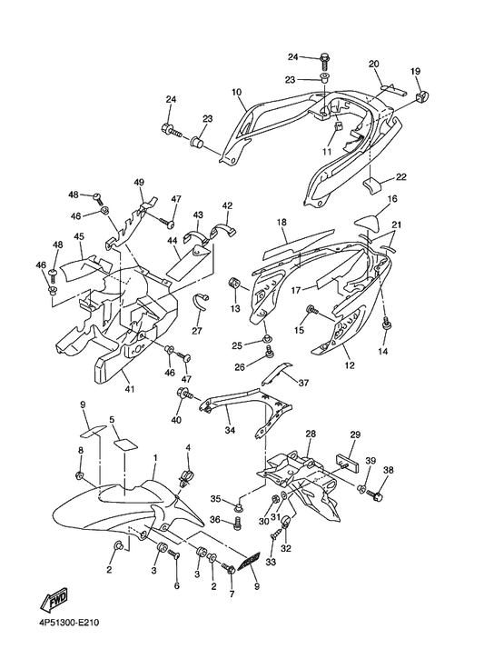 Yamaha 90464-14002 . Clamp — shown on the Fender parts diagram