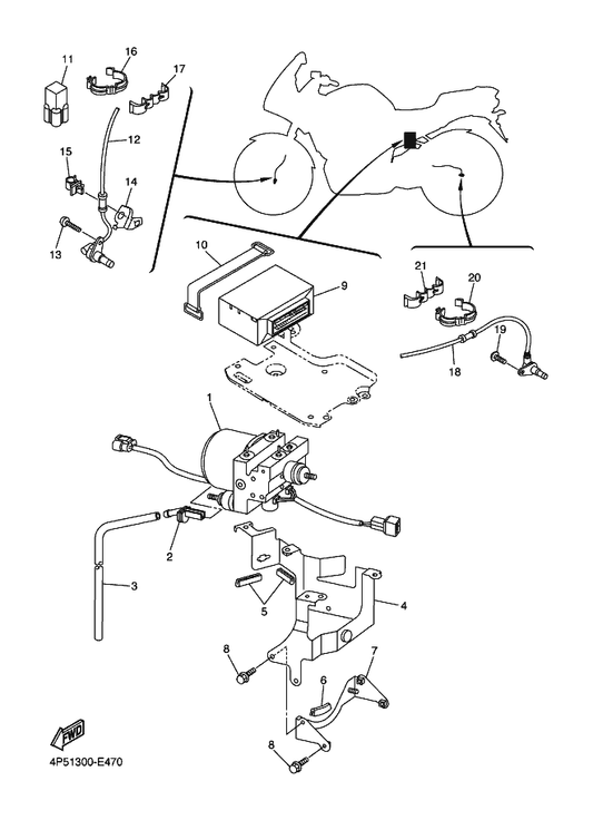 Yamaha 4P5-85930-09 Hydraulic Unit Assy — shown on the Electrical 3 parts diagram