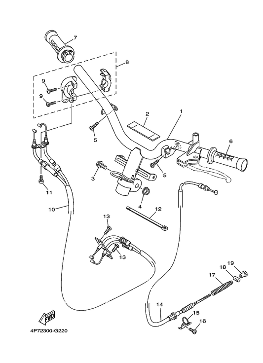 Yamaha 90501-16831 Spring, Compression — shown on the Steering Handle & Cable parts diagram