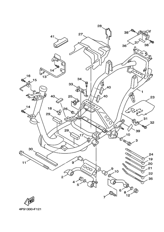 Yamaha 5ML-F1544-01 Collar 1 — shown on the Frame parts diagram