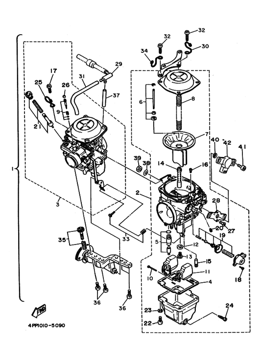 Yamaha 620-1423A-75 . . Jet, Main — shown on the Carburetor parts diagram