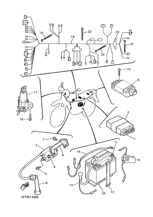 Yamaha 4PT-82305-01 Ignitor Unit Assy — shown on the Electrical 1 parts diagram