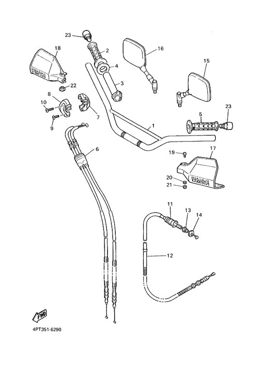 Yamaha 3Y1-26249-00 . Ring, Leaf — shown on the Steering Handle & Cable parts diagram