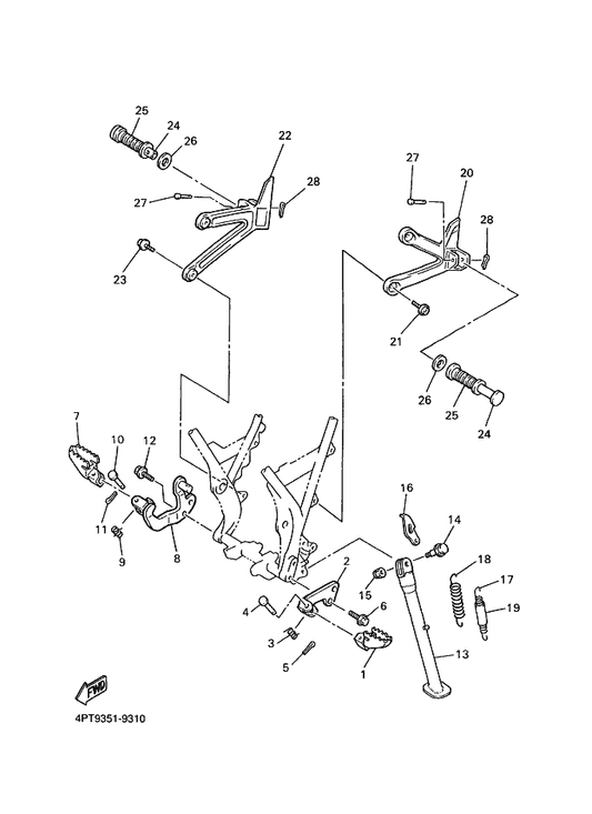 Yamaha 4PT-27311-00 Stand, Side — shown on the Stand & Footrest parts diagram