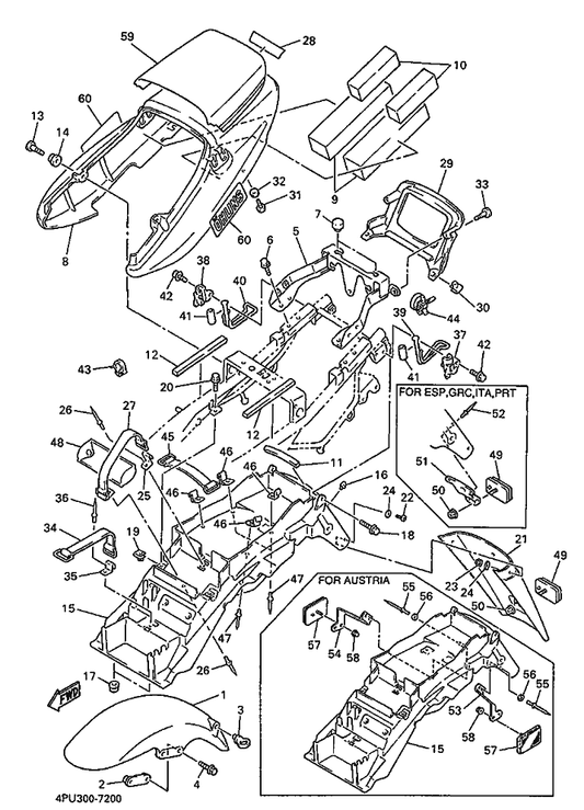 Yamaha 4HD-2218A-00 . Emblem, Rear Arm — shown on the Fender parts diagram