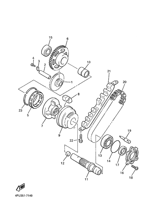Yamaha 4KG-15524-00 Wheel, Starter — shown on the Starter parts diagram