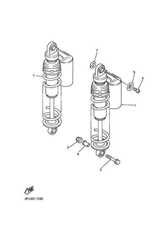 Yamaha 4KG-22253-00 Collar, Distance — shown on the Rear Suspension parts diagram