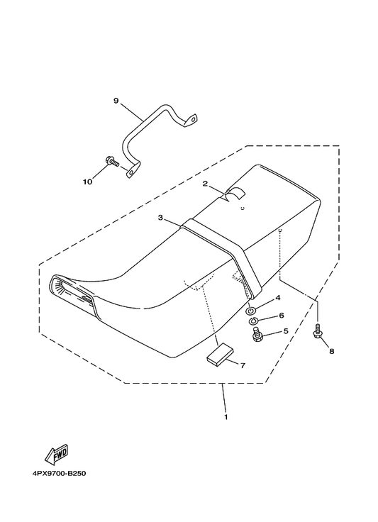 Yamaha 4GY-2127A-00 Handle, Standing — shown on the Seat parts diagram