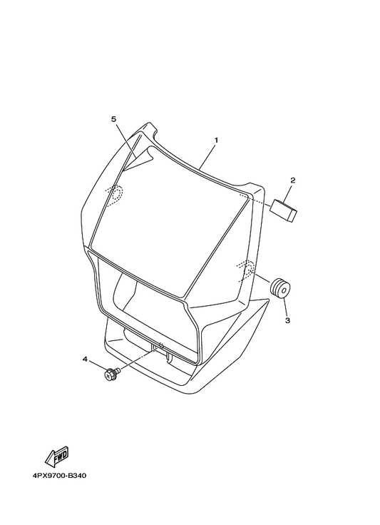 Yamaha 4PX-28351-00 Body, Cowling — shown on the Cowling 1 parts diagram