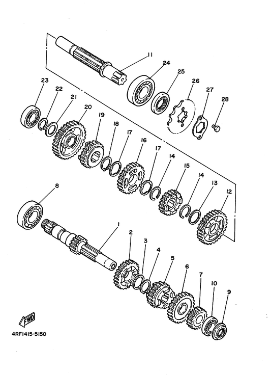 Yamaha 3Y1-17402-00 Drive Axle Assy — shown on the Transmission parts diagram