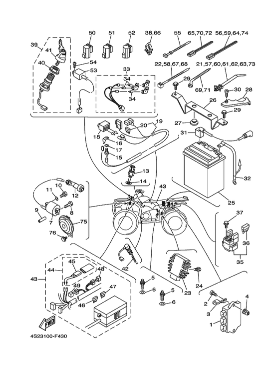 Yamaha 98907-06016 Screw, Bind — shown on the Electrical 1 parts diagram