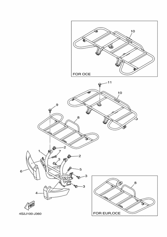 Yamaha 1D9-F8416-00 Damper 2 — shown on the Guard parts diagram