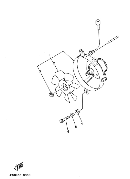 Yamaha 5GT-12405-00 Blower Assy — shown on the Blower parts diagram