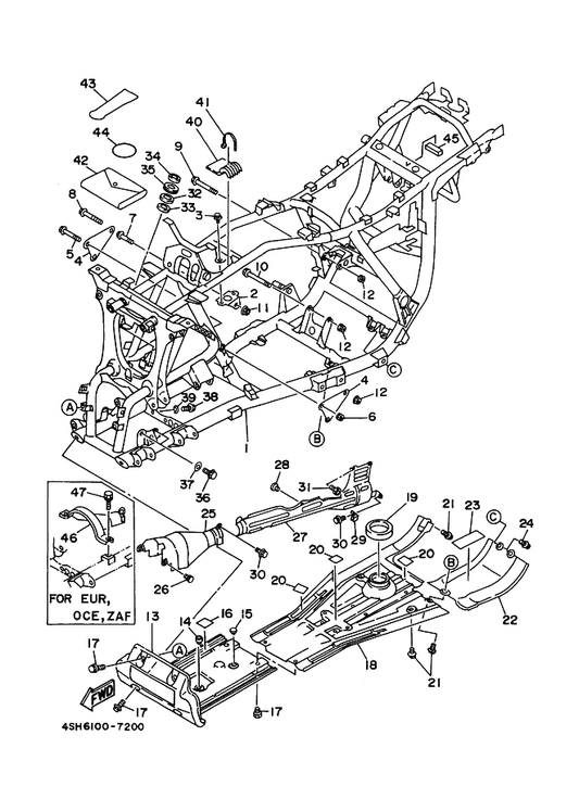 Yamaha 4SH-21110-01-33 Frame Comp. — shown on the Frame parts diagram