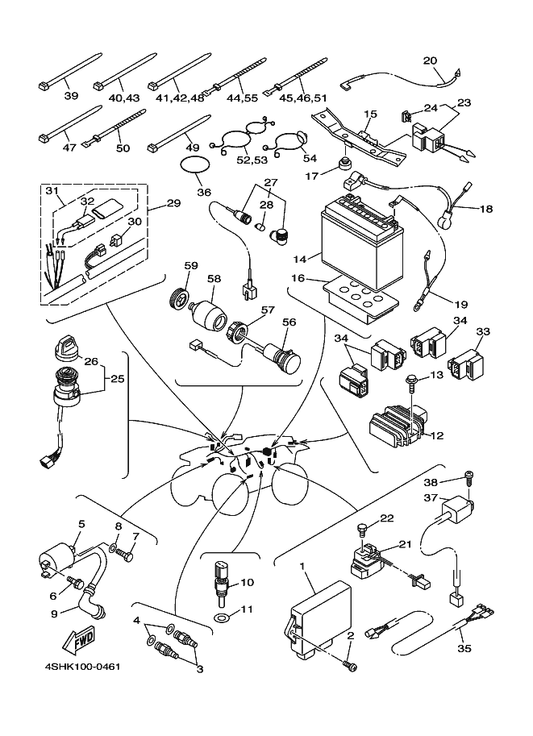 Yamaha 5FU-85540-00 C.D.I. Unit Assy — shown on the Electrical 1 parts diagram