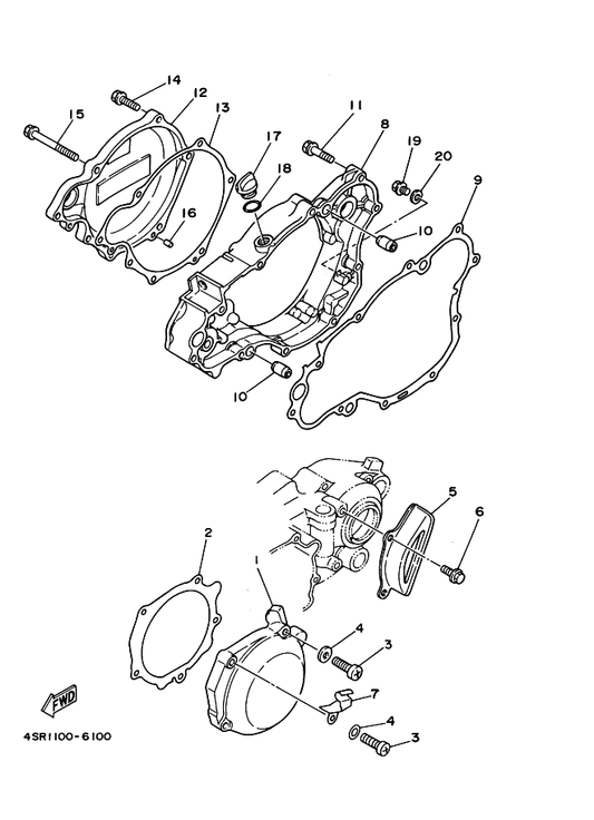 Yamaha 3SP-15463-11 Gasket, 2 — shown on the Crankcase Cover 1 parts diagram
