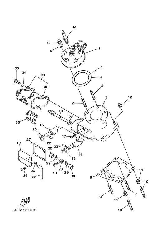 Yamaha 4JY-11995-00 Seal, Housing — shown on the Cylinder Head parts diagram