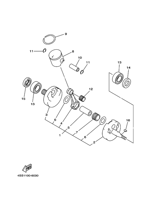 Yamaha 93310-315S4 . Bearing — shown on the Crankshaft & Piston parts diagram