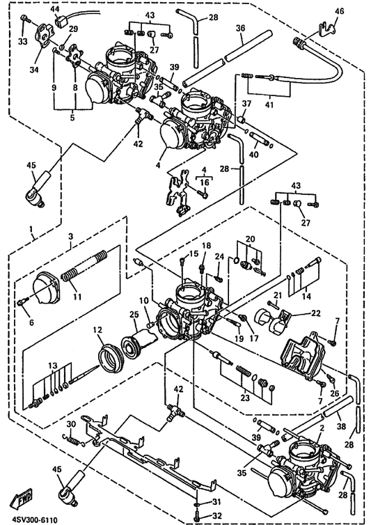Yamaha 4SV-14112-00 . . Valve, Throttle 1 — shown on the Carburetor parts diagram