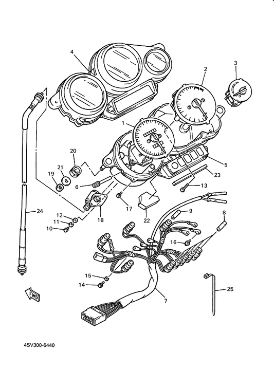Yamaha 90164-04006 Screw, Tapping — shown on the Meter parts diagram
