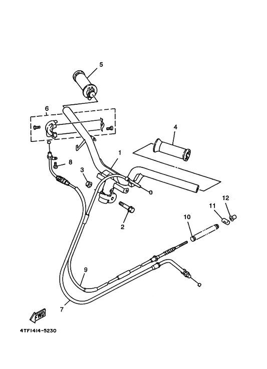 Yamaha 3UH-F6270-01 Cable Connector Cap Assy — shown on the Steering Handle & Cable parts diagram