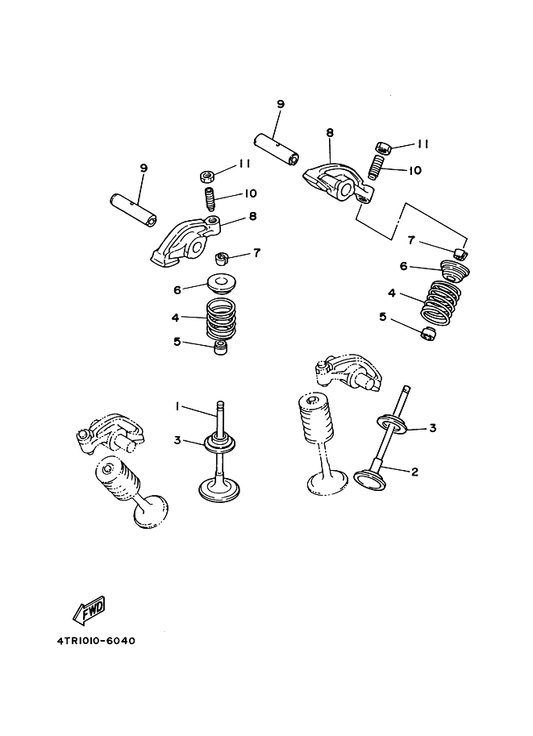 Yamaha 3Y1-12114-01 Spring, Valve Outer — shown on the Valve parts diagram