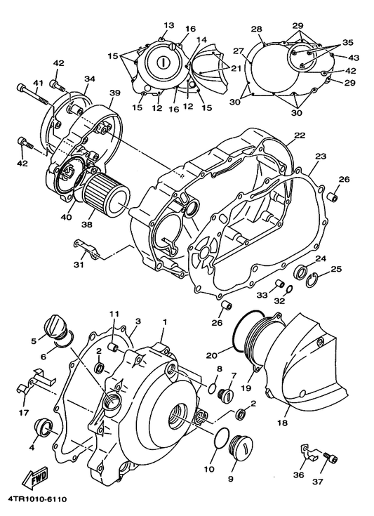 Yamaha 4TR-15415-00 Cover, Generator — shown on the Crankcase Cover 1 parts diagram