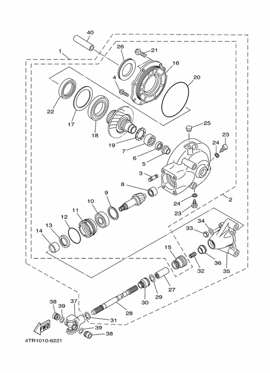 Yamaha 4TR-46154-00 . Cover, Housing — shown on the Drive Shaft parts diagram
