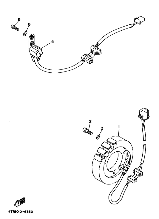 Yamaha 4VR-81410-00 Stator Assy — shown on the Generator parts diagram