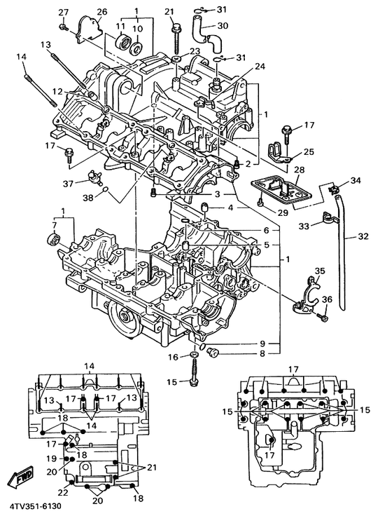 Yamaha 90116-09584 Bolt, Stud — shown on the Crankcase parts diagram