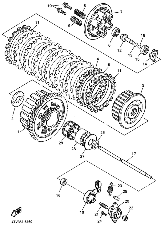 Yamaha 90501-23346 Spring, Compression — shown on the Clutch parts diagram