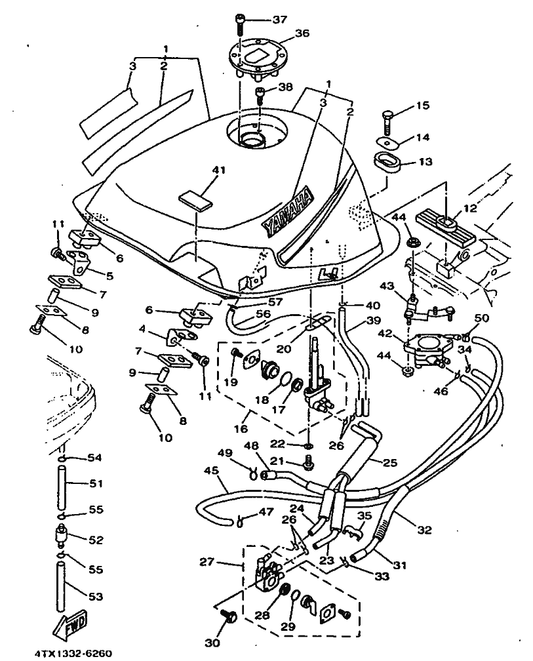 Yamaha 97017-08030 Bolt — shown on the Fuel Tank parts diagram