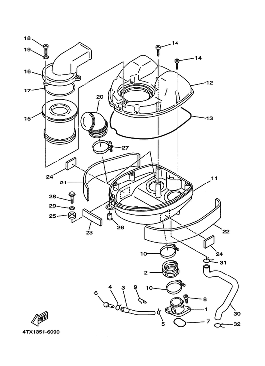 Yamaha 1VJ-14462-00 Seal — shown on the Intake parts diagram