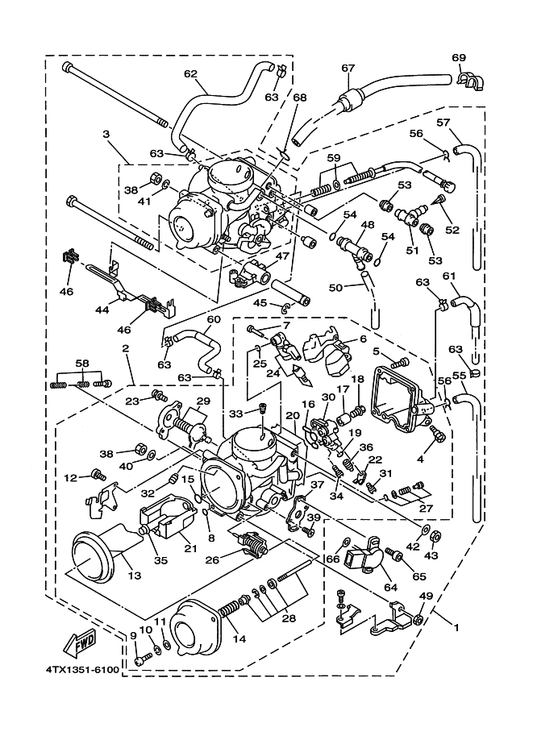 Yamaha 3EN-1410A-01 . . Starter Set — shown on the Carburetor parts diagram