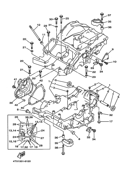Yamaha 93210-11313 . O-Ring — shown on the Crankcase parts diagram
