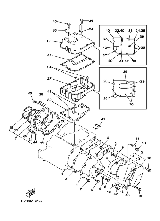 Yamaha 90465-08277 Clamp — shown on the Crankcase Cover 1 parts diagram