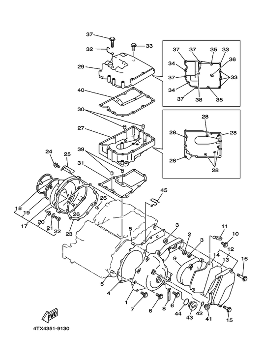 Yamaha 95817-06090 Bolt, Flange — shown on the Crankcase Cover 1 parts diagram
