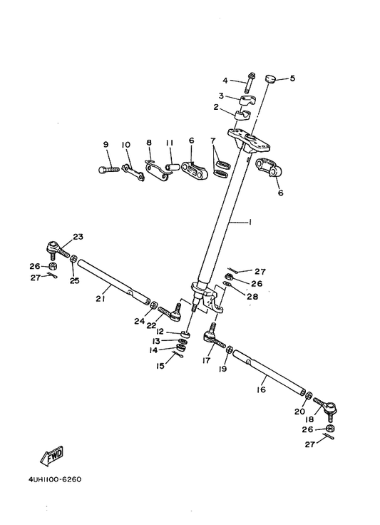 Yamaha 90387-106T4 Collar — shown on the Steering parts diagram