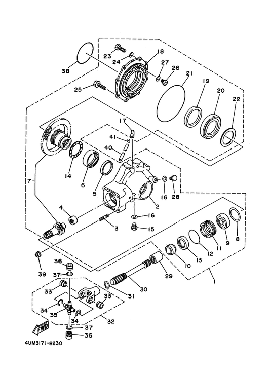 Yamaha 93399-99952 . Bearing — shown on the Drive Shaft parts diagram