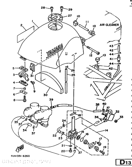 Yamaha 90445-112E0 Hose — shown on the Fuel Tank parts diagram