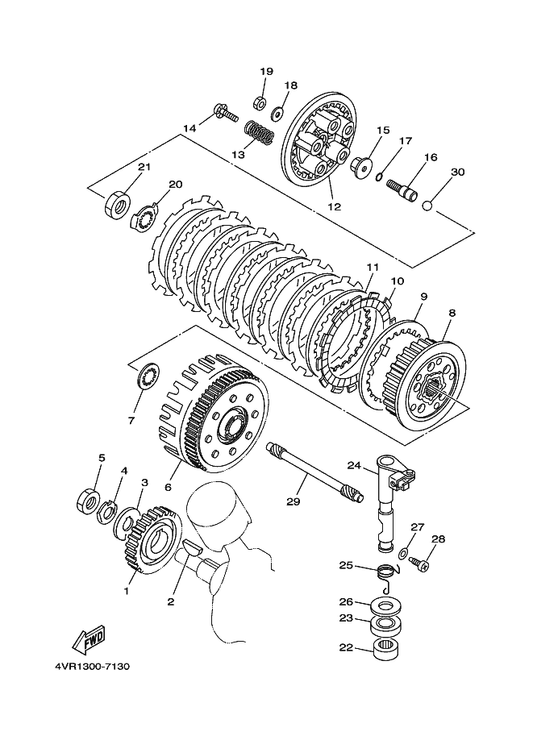 Yamaha 5BN-16150-00 Primary Driven Gear Comp. — shown on the Clutch parts diagram