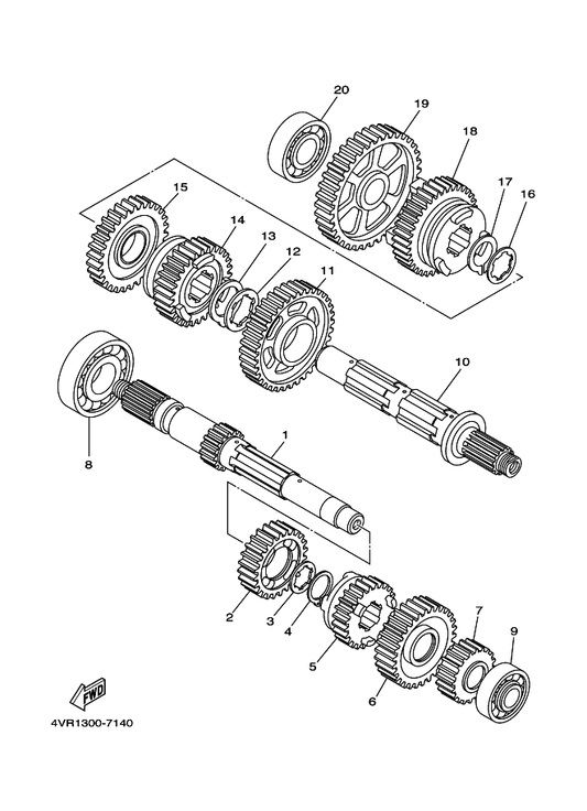 Yamaha 4TR-17241-00 Gear, 4Th Wheel — shown on the Transmission parts diagram