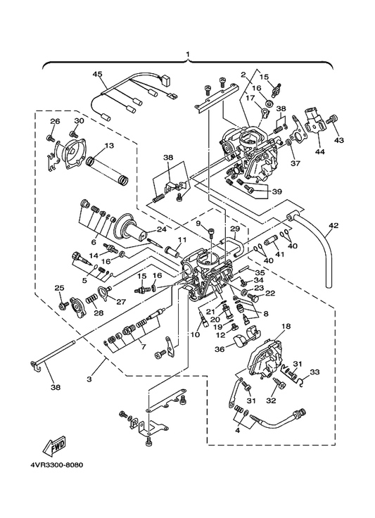 Yamaha 1HX-14261-00 . . Holder — shown on the Carburetor parts diagram