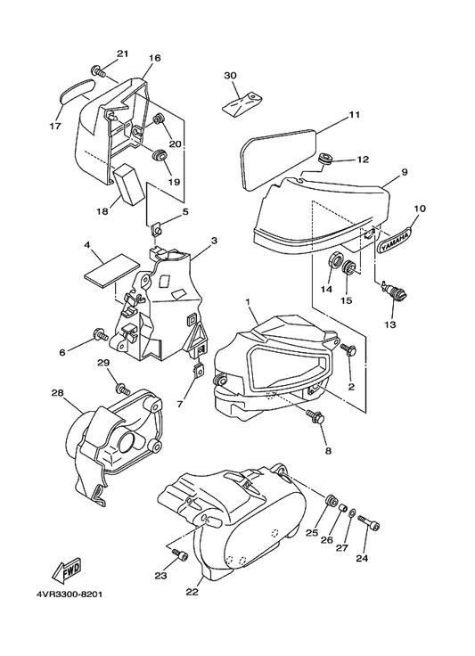 Yamaha 4TR-2177G-02 Box, Battery — shown on the Side Cover parts diagram