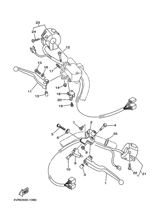 Yamaha 4TR-83912-00 Lever 1 — shown on the Handle Switch & Lever parts diagram