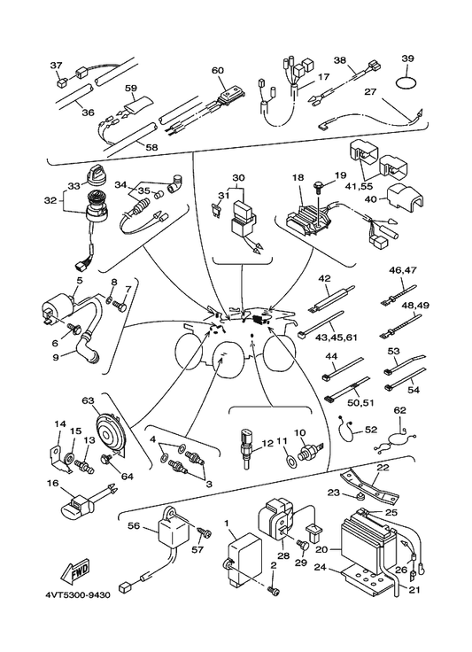 Yamaha 90464-23139 Clamp — shown on the Electrical 1 parts diagram